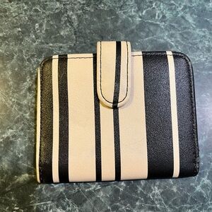 Women’s Striped Black and Cream Wallet